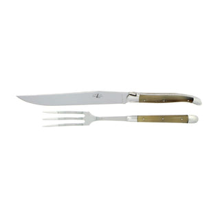 Forge de Laguiole Tradition carving set with horn handle White - Buy now on ShopDecor - Discover the best products by FORGE DE LAGUIOLE design