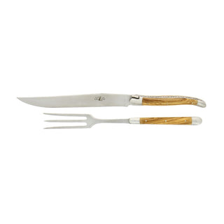 Forge de Laguiole Tradition carving set with wooden handle Olive - Buy now on ShopDecor - Discover the best products by FORGE DE LAGUIOLE design