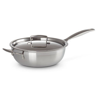 Le Creuset 3-ply Stainless Steel Non-Stick Chef's pan with lid and helper handle diam. 24 cm. - Buy now on ShopDecor - Discover the best products by LECREUSET design