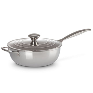 Le Creuset Signature Stainless Steel Non-Stick Chef's pan with lid & helper handle diam. 24 cm. - Buy now on ShopDecor - Discover the best products by LECREUSET design