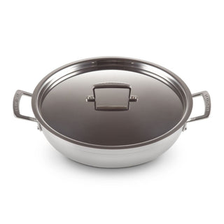 Le Creuset 3-ply Stainless Steel shallow casserole with lid diam. 30 cm. - Buy now on ShopDecor - Discover the best products by LECREUSET design