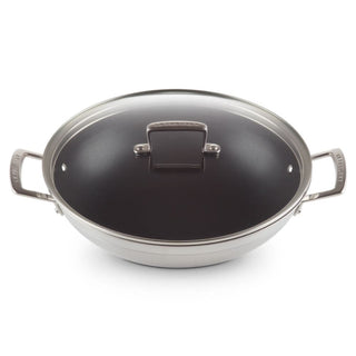 Le Creuset 3-ply Stainless Steel Non-Stick wok with glass lid diam. 30 cm. - Buy now on ShopDecor - Discover the best products by LECREUSET design