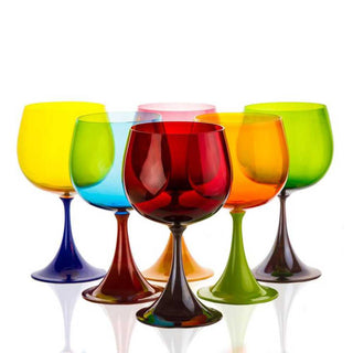 Nason Moretti Burlesque bourgogne red wine chalice yellow sunflower and violet - Buy now on ShopDecor - Discover the best products by NASON MORETTI design