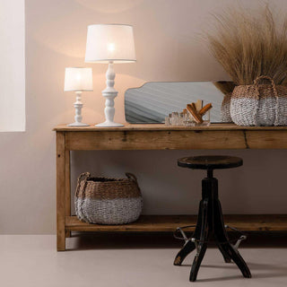 Karman Alì e Babà table lamp C101 white linen - Buy now on ShopDecor - Discover the best products by KARMAN design