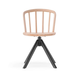 Pedrali Nym 2840 ash wood chair with black swivel base - Buy now on ShopDecor - Discover the best products by PEDRALI design