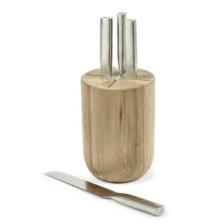 Serax Base set 4 knives with block in acacia wood - Buy now on ShopDecor - Discover the best products by SERAX design