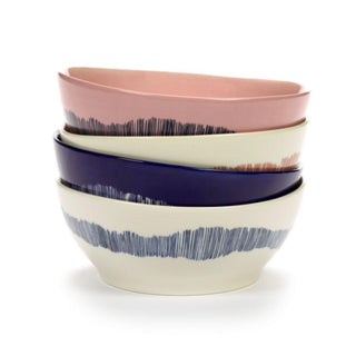 Serax Feast bowl diam. 18 cm. delicious pink swirl - stripes blue - Buy now on ShopDecor - Discover the best products by SERAX design