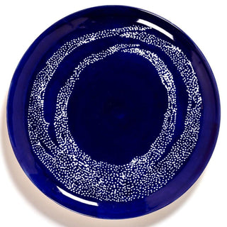 Serax Feast dinner plate diam. 26.5 cm. lapis lazuli swirl - dots white - Buy now on ShopDecor - Discover the best products by SERAX design