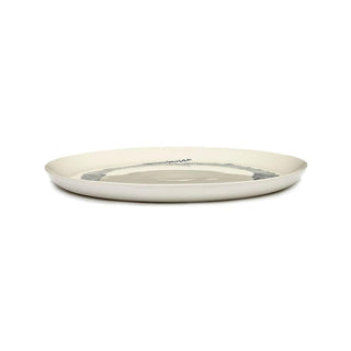 Serax Feast dinner plate diam. 26.5 cm. white swirl - stripes blue - Buy now on ShopDecor - Discover the best products by SERAX design