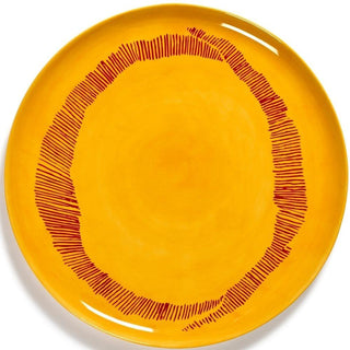 Serax Feast serving plate diam. 35 cm. sunny yellow swirl - stripes red - Buy now on ShopDecor - Discover the best products by SERAX design