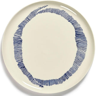 Serax Feast serving plate diam. 35 cm. white swirl - stripes blue - Buy now on ShopDecor - Discover the best products by SERAX design